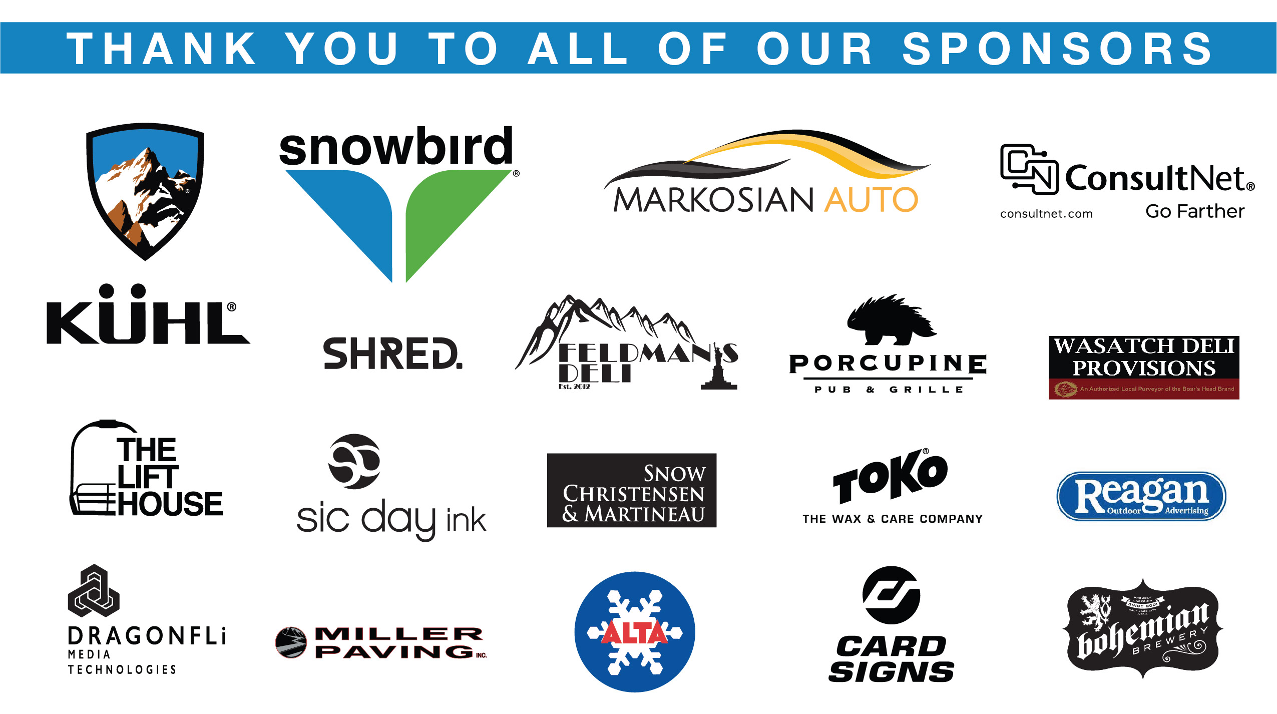 Thank you sponsors banner with multiple logos