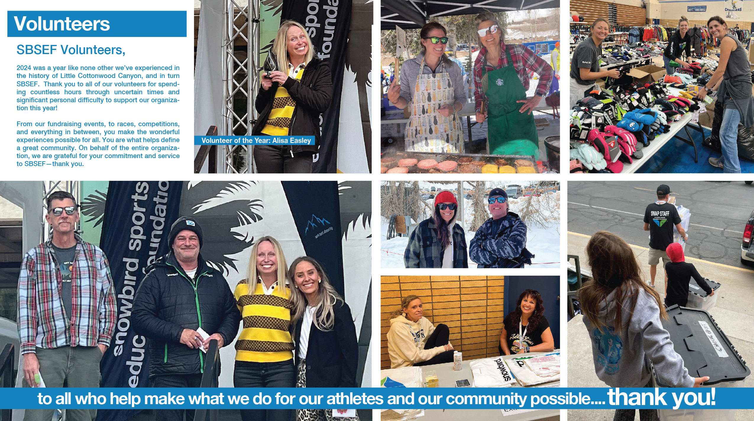 Collage of volunteers helping at community events